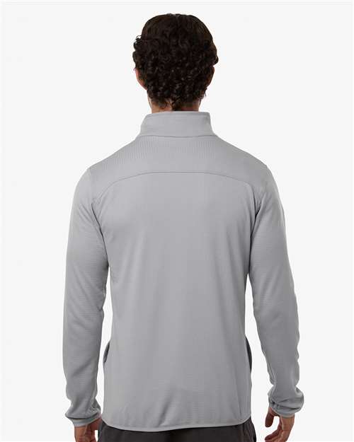 Columbia 213684 Men's Essential Hike Grid Fleece Full-Zip - Columbia Grey - model back