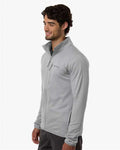 Columbia 213684 Men's Essential Hike Grid Fleece Full-Zip - Columbia Grey - model side