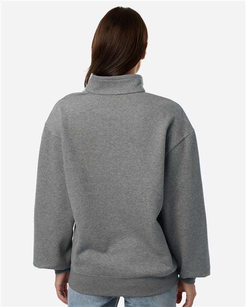 Columbia 216515 Women's Aldermore Half-Zip Pullover - Charcoal Heather - model back