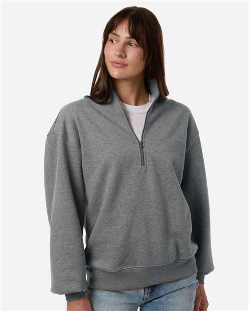 Columbia 216515 Women's Aldermore Half-Zip Pullover - Charcoal Heather - model front