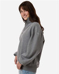 Columbia 216515 Women's Aldermore Half-Zip Pullover - Charcoal Heather - model side