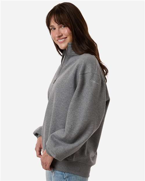 Columbia 216515 Women's Aldermore Half-Zip Pullover - Charcoal Heather - model side