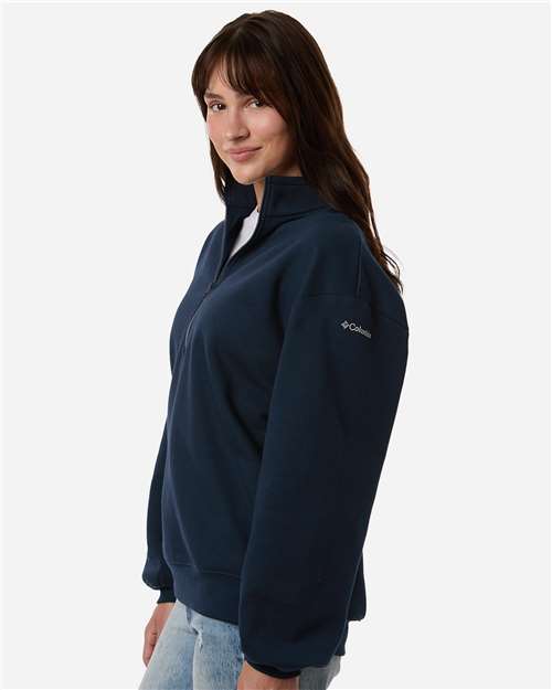 Columbia 216515 Women's Aldermore Half-Zip Pullover - Collegiate Navy - model side