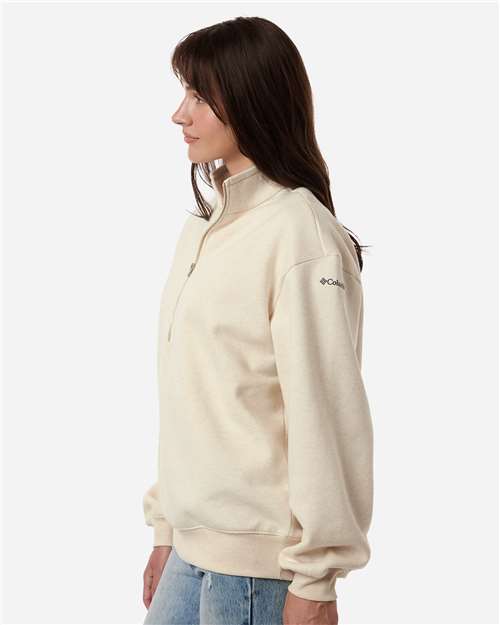 Columbia 216515 Women's Aldermore Half-Zip Pullover - Oatmeal Heather - model side
