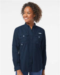 Columbia 212474 Women's PFG Bahama Shirt - Collegiate Navy - model front