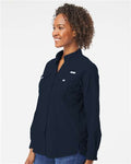 Columbia 212474 Women's PFG Bahama Shirt - Collegiate Navy - model side