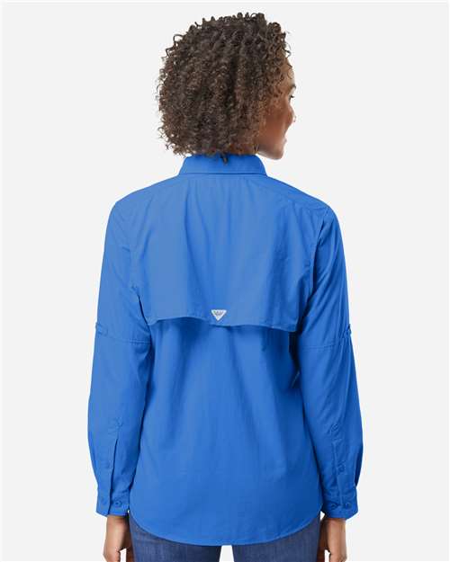 Columbia 212474 Women's PFG Bahama Shirt - Vivid Blue - model back