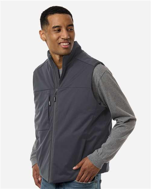Core 365 CE716 Unisex Techno Lite Flat-Fill Insulated Vest - Carbon - model side