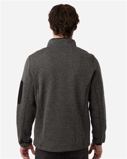 North End NE730 Men's Jasper Full-Zip Fleece Jacket - Black/ Grey - model back