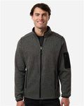 North End NE730 Men's Jasper Full-Zip Fleece Jacket - Black/ Grey - model front