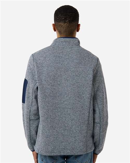 North End NE730 Men's Jasper Full-Zip Fleece Jacket - Classic Navy/ White - model back