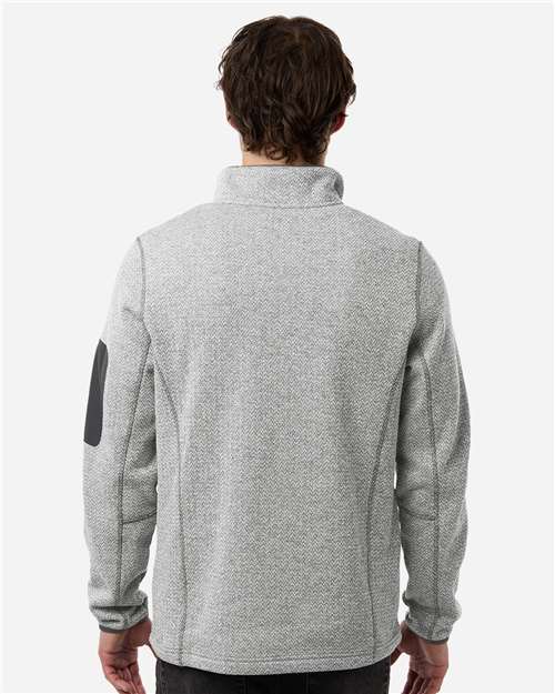 North End NE730 Men's Jasper Full-Zip Fleece Jacket - Grey/ White - model back