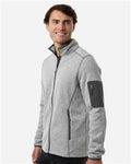 North End NE730 Men's Jasper Full-Zip Fleece Jacket - Grey/ White - model side