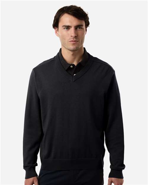 Devon & Jones DG445 Men's New Classics V-Neck Sweater - Black - model front