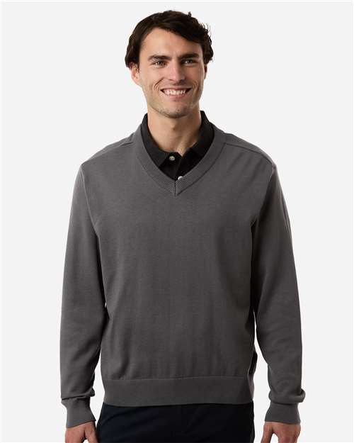 Devon & Jones DG445 Men's New Classics V-Neck Sweater - Graphite - model front