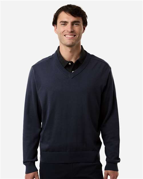 Devon & Jones DG445 Men's New Classics V-Neck Sweater - Navy - model front