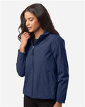 Core 365 CE812W Women's Barrier All Season Jacket - Classic Navy - model side
