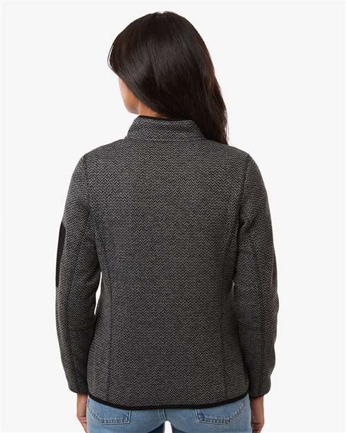 North End NE730W Women's Jasper Full-Zip Fleece Jacket - Black/ Grey - model back