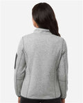 North End NE730W Women's Jasper Full-Zip Fleece Jacket - Grey/ White - model back