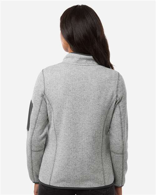 North End NE730W Women's Jasper Full-Zip Fleece Jacket - Grey/ White - model back