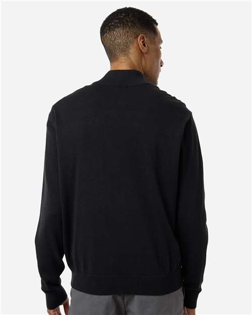 Devon & Jones DG446 Men's New Classics Quarter-Zip Sweater - Black - model back