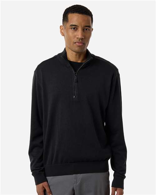 Devon & Jones DG446 Men's New Classics Quarter-Zip Sweater - Black - model front