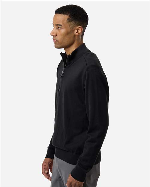 Devon & Jones DG446 Men's New Classics Quarter-Zip Sweater - Black - model side