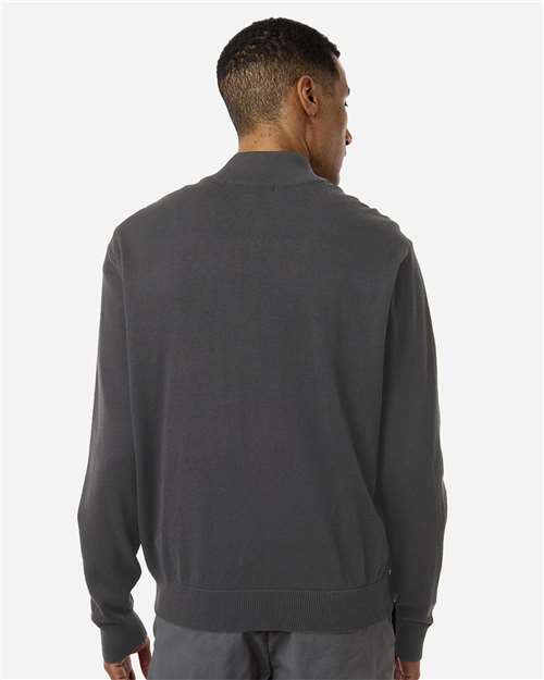 Devon & Jones DG446 Men's New Classics Quarter-Zip Sweater - Graphite - model back