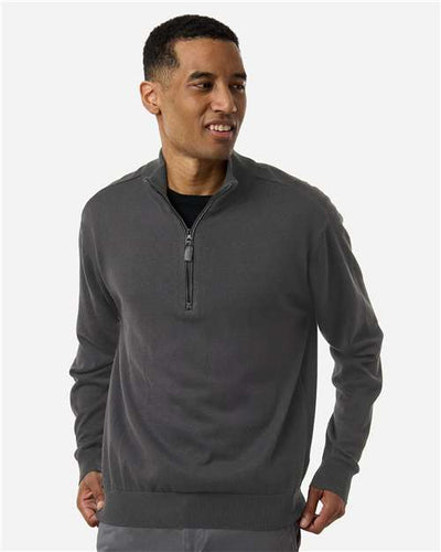Devon & Jones DG446 Men's New Classics Quarter-Zip Sweater - Graphite - model front
