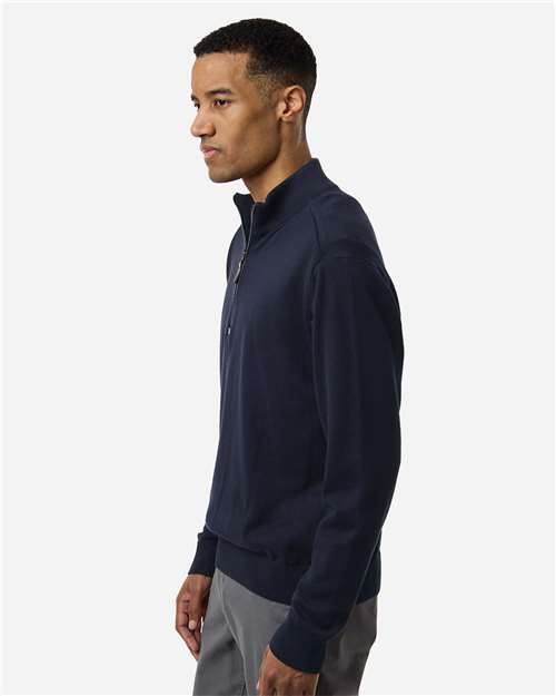 Devon & Jones DG446 Men's New Classics Quarter-Zip Sweater - Navy - model side