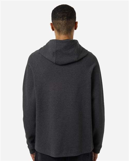 North End NE729 Men's Spirit Textured Hooded Pullover - Black Heather - model back