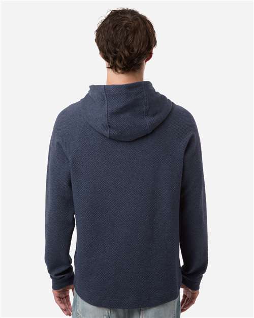 North End NE729 Men's Spirit Textured Hooded Pullover - Classic Navy Heather - model back
