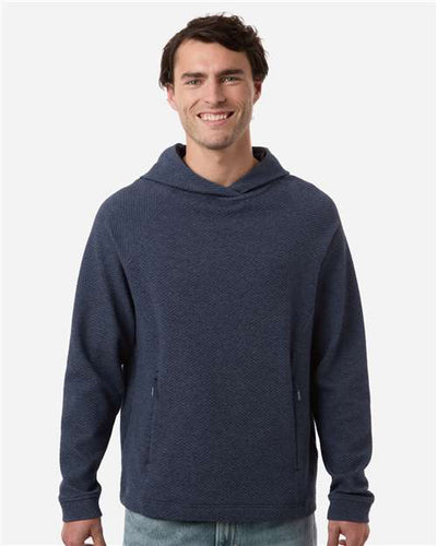 North End NE729 Men's Spirit Textured Hooded Pullover - Classic Navy Heather - model front