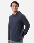 North End NE729 Men's Spirit Textured Hooded Pullover - Classic Navy Heather - model side