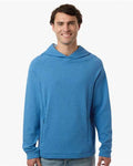 North End NE729 Men's Spirit Textured Hooded Pullover - Light Nautical Blue Heather - model front