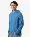 North End NE729 Men's Spirit Textured Hooded Pullover - Light Nautical Blue Heather - model side