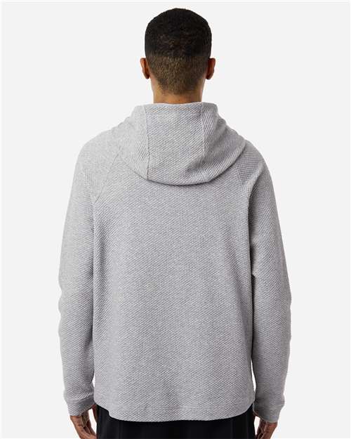 North End NE729 Men's Spirit Textured Hooded Pullover - Platinum Heather - model back