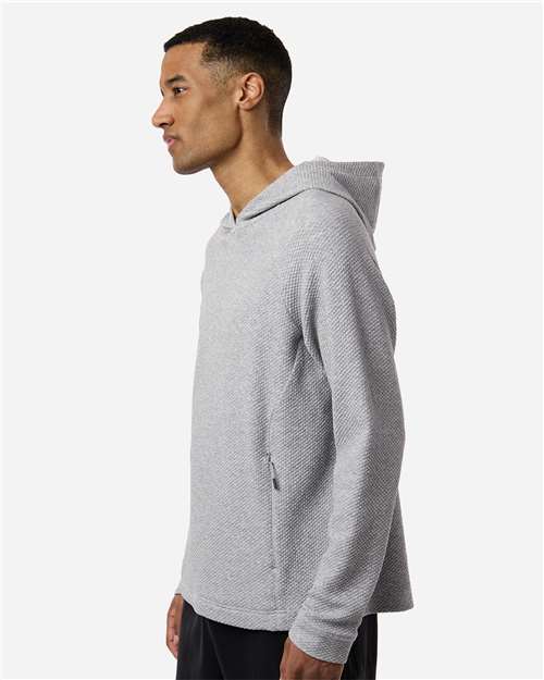 North End NE729 Men's Spirit Textured Hooded Pullover - Platinum Heather - model side