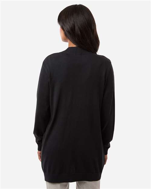 Devon & Jones DG447W Women's New Classics Open Cardigan Sweater - Black - model back