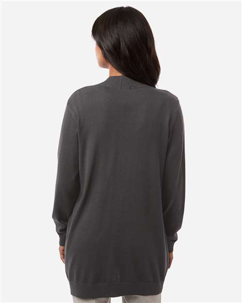 Devon & Jones DG447W Women's New Classics Open Cardigan Sweater - Graphite - model back