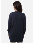 Devon & Jones DG447W Women's New Classics Open Cardigan Sweater - Navy - model back