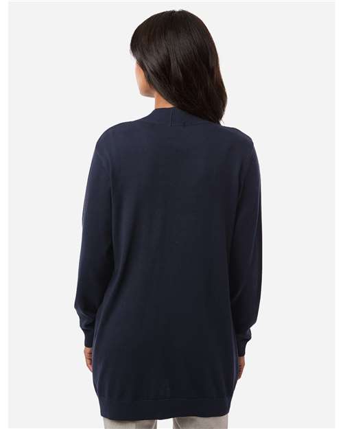 Devon & Jones DG447W Women's New Classics Open Cardigan Sweater - Navy - model back
