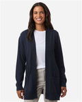 Devon & Jones DG447W Women's New Classics Open Cardigan Sweater - Navy - model front