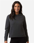 North End NE729W Women's Spirit Textured Hooded Pullover - Black Heather - model front