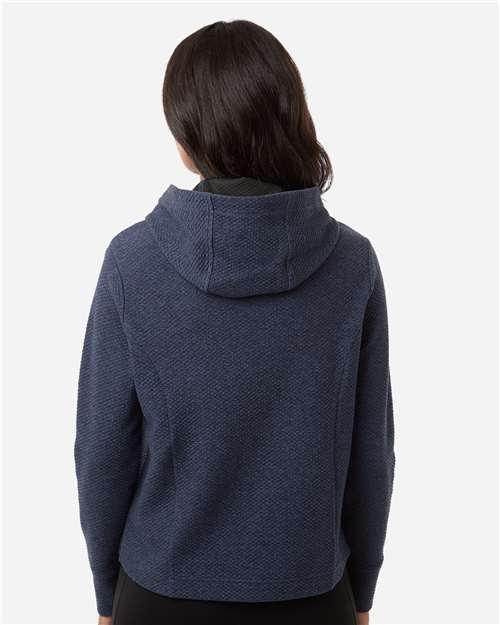 North End NE729W Women's Spirit Textured Hooded Pullover - Classic Navy Heather - model back