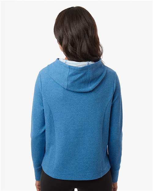 North End NE729W Women's Spirit Textured Hooded Pullover - Light Nautical Blue Heather - model back
