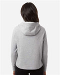 North End NE729W Women's Spirit Textured Hooded Pullover - Platinum Heather - model back