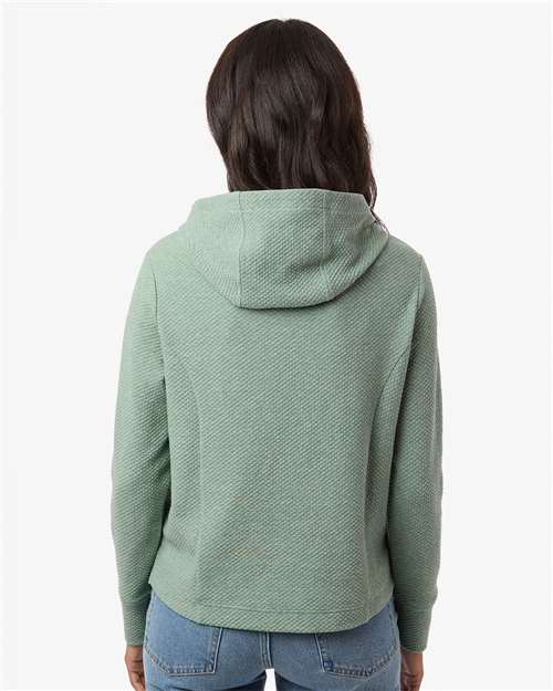 North End NE729W Women's Spirit Textured Hooded Pullover - Sage Green Heather - model back