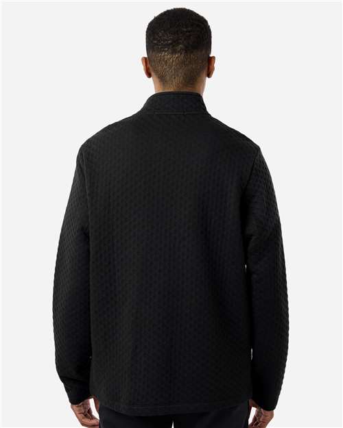 Devon & Jones DG740 Men's Berkley Textured Full-Zip Jacket - Black - model back