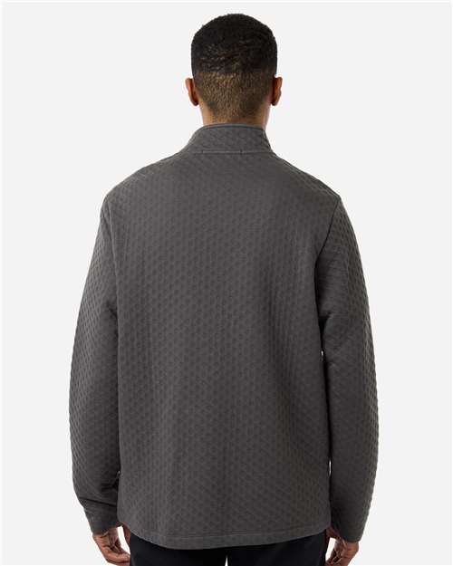 Devon & Jones DG740 Men's Berkley Textured Full-Zip Jacket - Graphite - model back